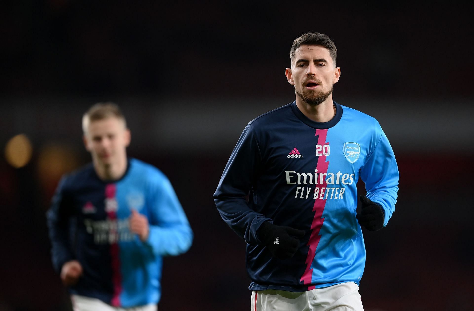 Jorginho reacts to the Gunners' European exit.